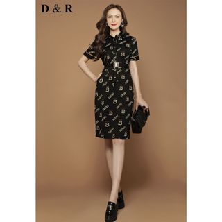 Đầm sơ mi BBR kèm belt D5432
