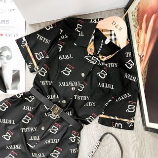 Đầm sơ mi BBR kèm belt D5432