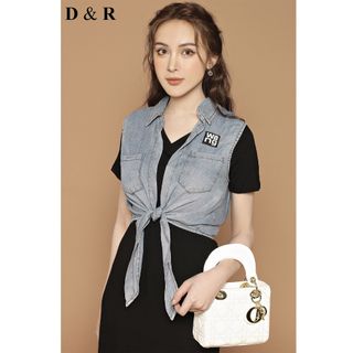 Đầm thun kèm áo khoác jean cao cấp D85528