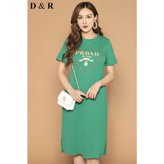 Đầm thun suông xẻ tà dáng dài Quảng Châu cao cấp D0124
