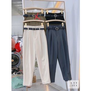 Quần Baggy Nữ Cạp Liền Chất Vải RuBy Đẹp Đứng Quần Kèm Đai