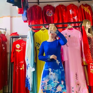 Áo dài họa tiết 3D