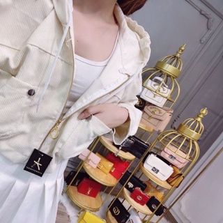 Áo khoác nhung 1 lớp nón rộng, phối thân có túi trước