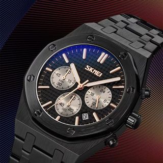 ĐỒNG HỒ NAM SKMEI095 DÂY THÉP KHÔNG GỈ 6 KIM LỊCH NGÀY TIỆN LỢI