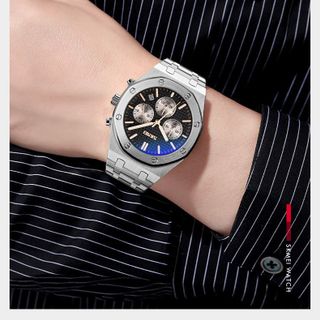 ĐỒNG HỒ NAM SKMEI095 DÂY THÉP KHÔNG GỈ 6 KIM LỊCH NGÀY TIỆN LỢI