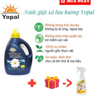 [Tặng kèm xịt tẩy đa năng]Nước giặt xả hữu cơ Yopal-an toàn cho làn da nhạy cảm kể cả làn da trẻ em giá sỉ