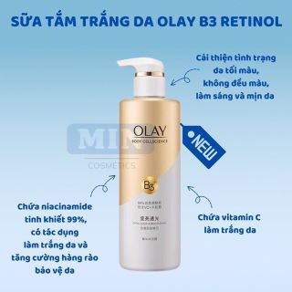 Sữa tắm Olay B3+VitC trắng da bản trung 500ml
