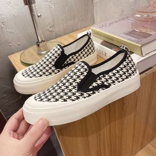 Giày thể thao nữ slip on kẻ ong cao cấp AD0071