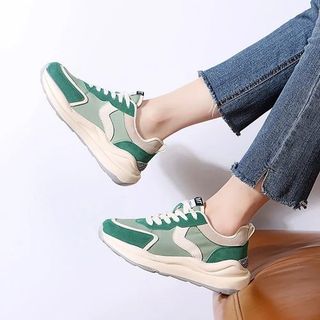 Giày thể thao nữ màu Xanh đế cao 5cm AD0066