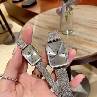 ĐỒNG HỒ D W LƯỚI COUPLE CHỮ NHẬT