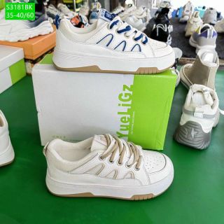 Giày thể thao nữ đế bằng chất da mềm đẹp S3181