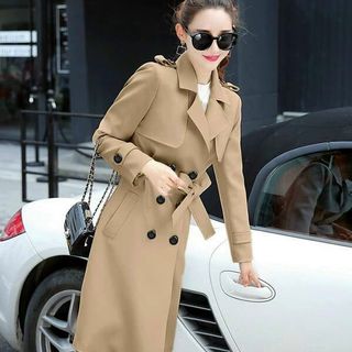 ÁO KHOÁC KAKI DÁNG DÀI CỘT EO CAO CẤP