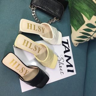 Dép guốc nữ quai da trơn Vàng CG0033
