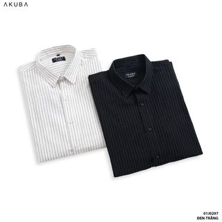 ÁO SƠ MI TAY DÀI HỌA TIẾT SỌC AKUBA 01J0297