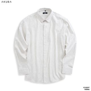 ÁO SƠ MI TAY DÀI HỌA TIẾT SỌC AKUBA 01J0297