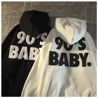 Áo hoodie in 90s baby chất thun nỉ form dưới 70kg