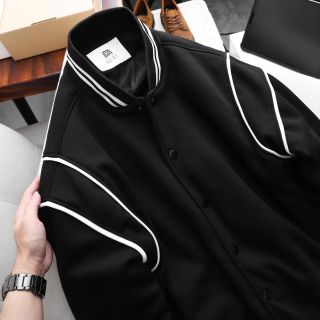 ÁO KHOÁC DA LỘN BOMBER TRƠN PHỐI TAY CỰC ĐẸP