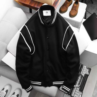 ÁO KHOÁC DA LỘN BOMBER TRƠN PHỐI TAY CỰC ĐẸP