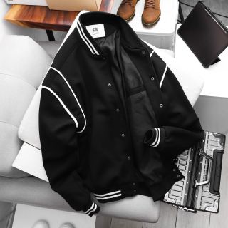 ÁO KHOÁC DA LỘN BOMBER TRƠN PHỐI TAY CỰC ĐẸP giá sỉ