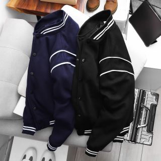 ÁO KHOÁC DA LỘN BOMBER TRƠN PHỐI TAY CỰC ĐẸP