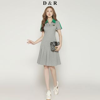 Đầm polo logo váy xếp ly 3 màu D2493