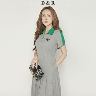Đầm polo logo váy xếp ly 3 màu D2493
