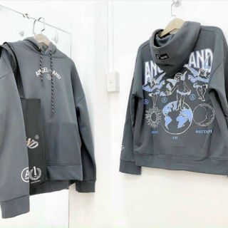 Áo hoodie in angel land chất thun nỉ form dưới 70kg