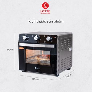 Lò Nướng Chân Không, Chiên, Sấy Đa Năng 23L (9in1)- LOTTE Aluminium, công nghệ Air Fryer (LTP-OAF23-B)