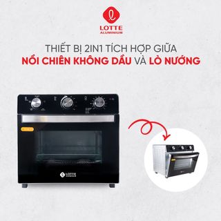 Lò Nướng Chân Không, Chiên, Sấy Đa Năng 23L (9in1)- LOTTE Aluminium, công nghệ Air Fryer (LTP-OAF23-B)