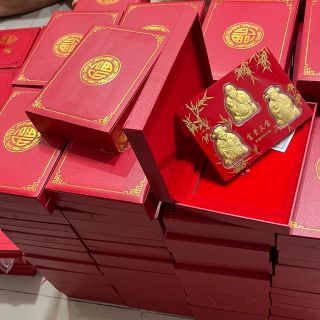 Bộ Quà Tặng Ngũ Phúc - Tam Đa Mạ Vàng May Mắn Kèm Túi