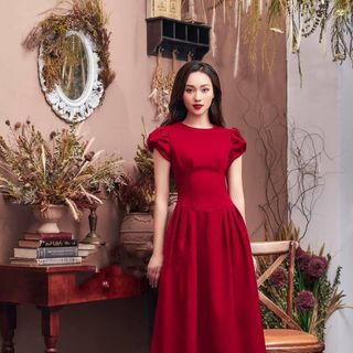 ĐẦM XOÈ TAY PHỒNG CỔ TRÒN - DT1680