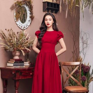 ĐẦM XOÈ TAY PHỒNG CỔ TRÒN - DT1680