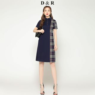 Đầm polo nữ bigsize phối màu BBR D2483
