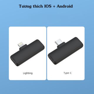 Micro thu âm không dây cài áo D68 kèm dock sạc hiển thị % pin