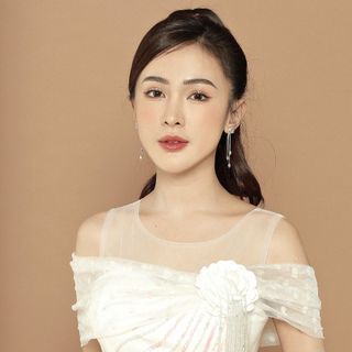 Đầm dạ hội rớt vai đính bông D805