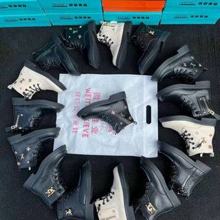 boots trẻ em chất da mềm buộc dây phối khóa kéo thời trang S3211