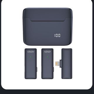 Micro Thu Âm Không Dây D68 HD Design Có Dock Sạc , Míc Thu Âm Không Dây Khử Tiếng Ồn - Phù hợp Livetream -Quay Video - Ghi Âm Cho Điện Thoại Chân Type C và Lightning