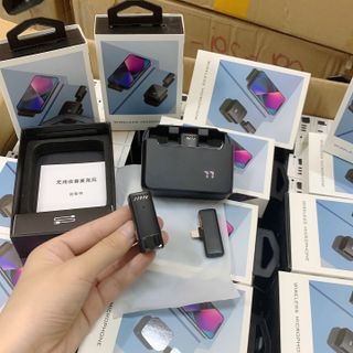 Micro Thu Âm Không Dây D68 HD Design Có Dock Sạc , Míc Thu Âm Không Dây Khử Tiếng Ồn - Phù hợp Livetream -Quay Video - Ghi Âm Cho Điện Thoại Chân Type C và Lightning