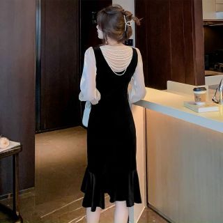 Đầm thiết kế nhung D6373