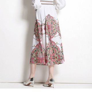 Đầm lụa hoa dáng dài D7384