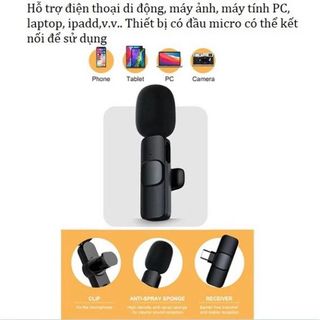 Micro thu âm không dây cài áo K9