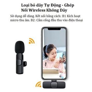Micro thu âm không dây cài áo K9