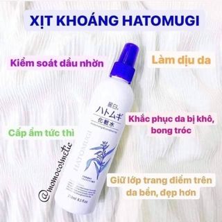 Xịt khoáng dưỡng ẩm trắng da từ hạt ý dĩ Hatomugi