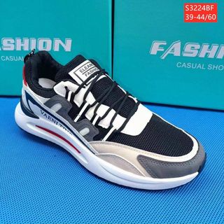 Giày thể thao nam chất da mềm phối vải lưới thoáng khí S3224