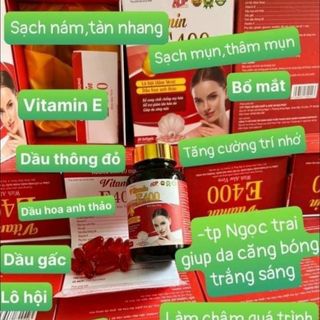 Vitamin E Đỏ Lô Hội Hàm Lượng 400 Lọ Thủy Tinh