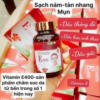 Vitamin E Đỏ Lô Hội Hàm Lượng 400 Lọ Thủy Tinh