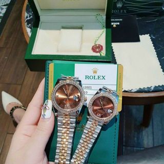 ĐỒNG HỒ ROLLEX COUPLE CƠ VIỀN ĐÁ