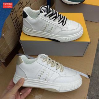 Giày thể thao nữ màu trắng chất da mềm phối màu đẹp S3282
