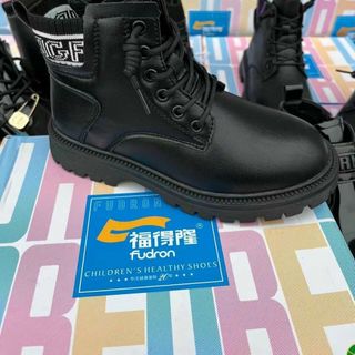 Giày boots trẻ em màu đen chất da mềm S3267