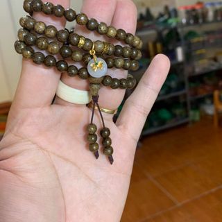 Vòng trầm hương mix cỏ 4lá giá rẻ
